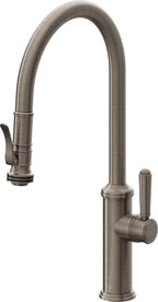 California Faucets Davoli Llave de Cocina Extraíble Tradicional - Surtidor Alto - Níquel Antiguo Mate
