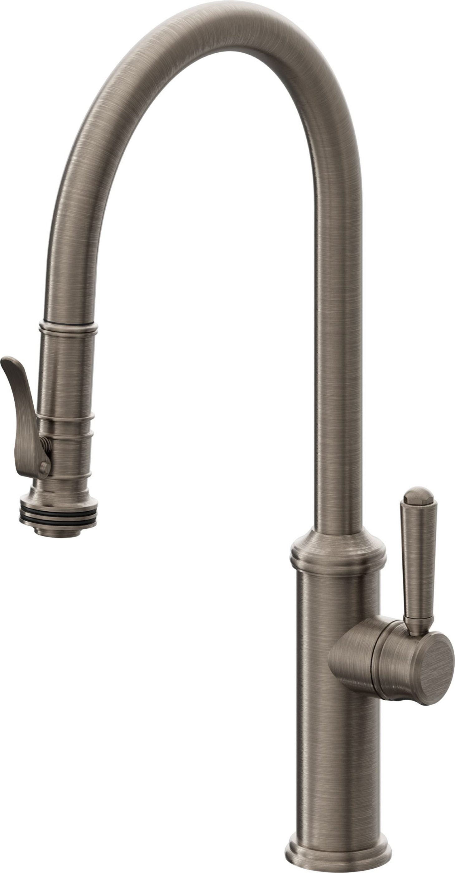 California Faucets Davoli Llave de Cocina Extraíble Tradicional - Surtidor Alto - Níquel Antiguo Mate