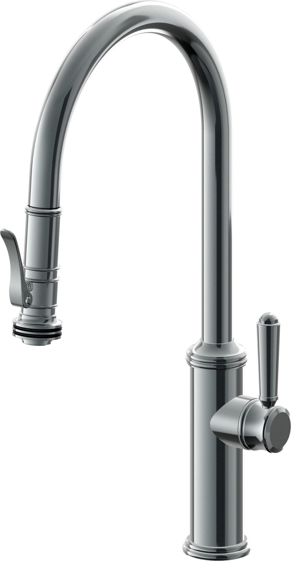California Faucets Davoli Llave de Cocina Extraíble Tradicional - Surtidor Alto - Níquel Negro