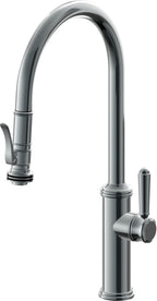 California Faucets Davoli Llave de Cocina Extraíble Tradicional - Surtidor Alto - Níquel Negro