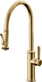 California Faucets Davoli Llave de Cocina Extraíble Tradicional - Surtidor Alto - Oro Francés