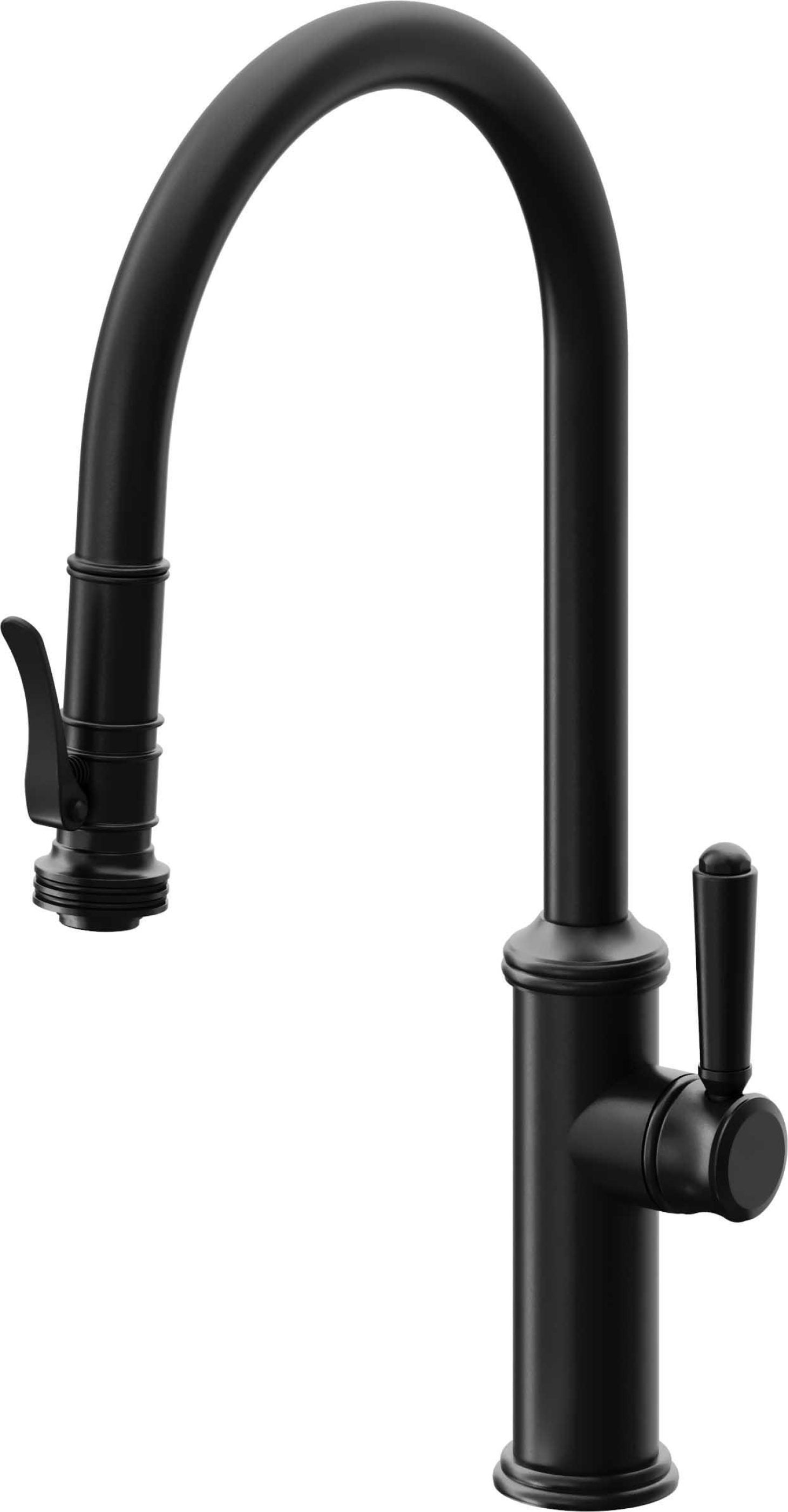 California Faucets Davoli Llave de Cocina Extraíble Tradicional - Surtidor Alto - Negro Mate