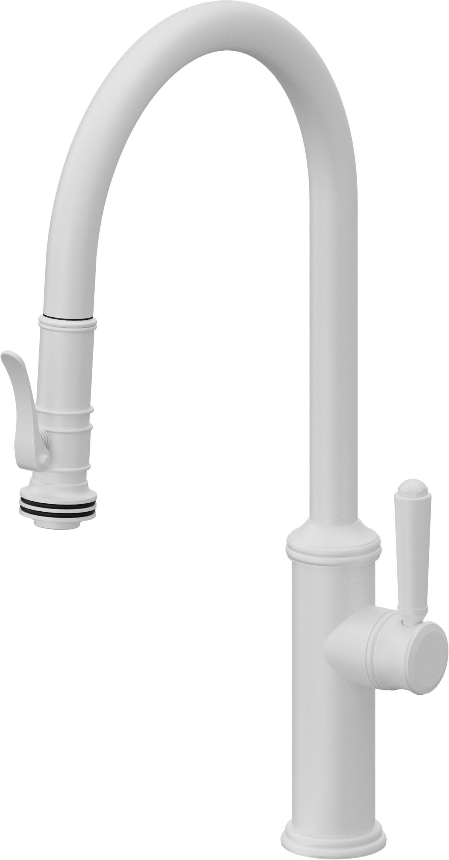 California Faucets Davoli Llave de Cocina Extraíble Tradicional - Surtidor Alto - Blanco Mate
