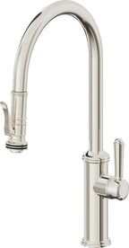 California Faucets Davoli Llave de Cocina Extraíble Tradicional - Surtidor Alto - Níquel Pulido