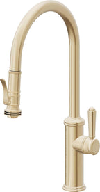 California Faucets Davoli Llave de Cocina Extraíble Tradicional - Surtidor Alto - Latón Satinado