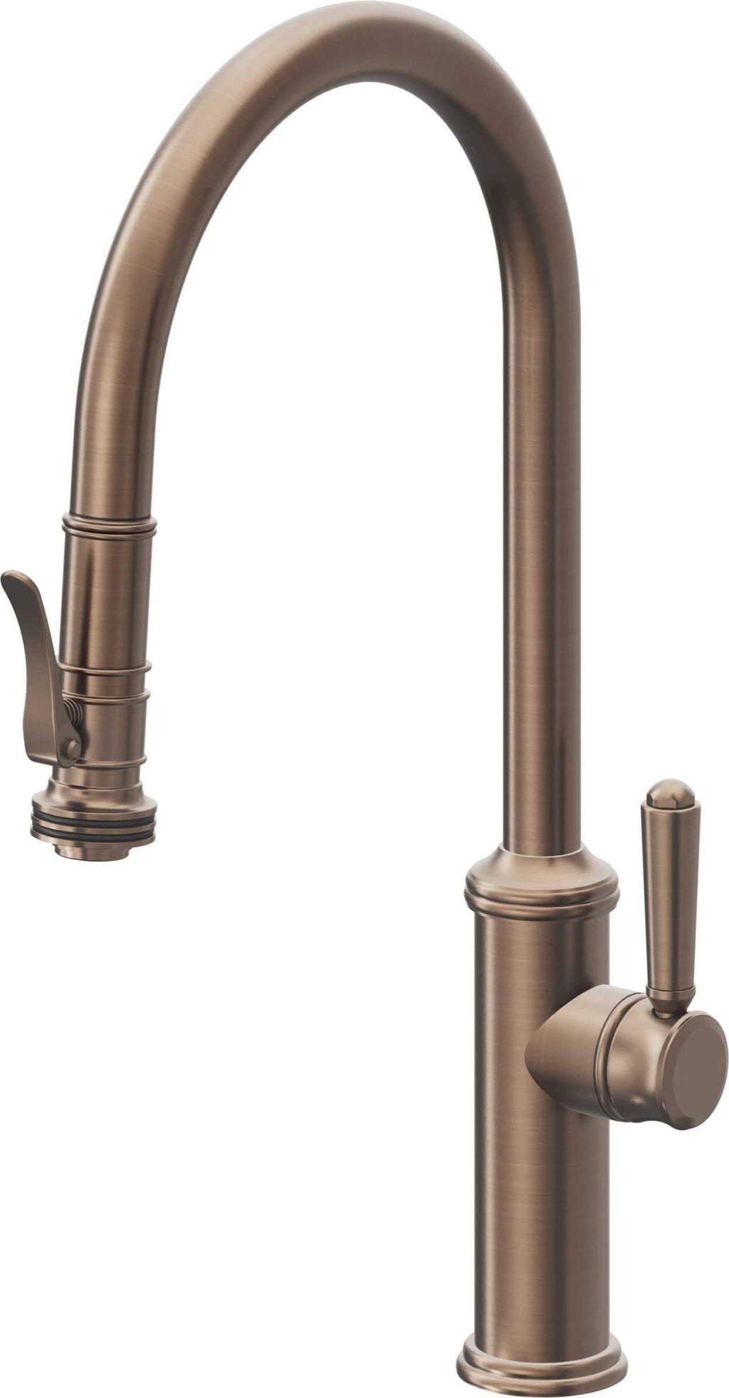 California Faucets Davoli Llave de Cocina Extraíble Tradicional - Surtidor Alto - Bronce Satinado