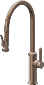 California Faucets Davoli Llave de Cocina Extraíble Tradicional - Surtidor Alto - Bronce Satinado