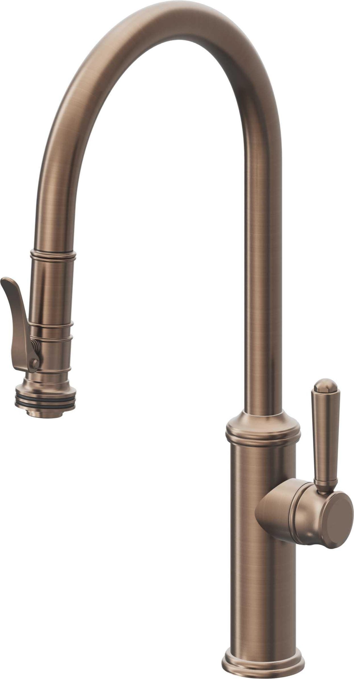 California Faucets Davoli Llave de Cocina Extraíble Tradicional - Surtidor Alto - Bronce Satinado