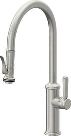 California Faucets Davoli Llave de Cocina Extraíble Tradicional - Surtidor Alto - Cromo Satinado