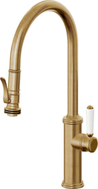 California Faucets Davoli Llave de Cocina Extraíble Tradicional - Surtidor Alto - Latón Bruñido