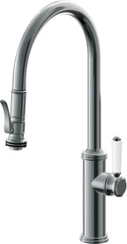 California Faucets Davoli Llave de Cocina Extraíble Tradicional - Surtidor Alto - Níquel Negro