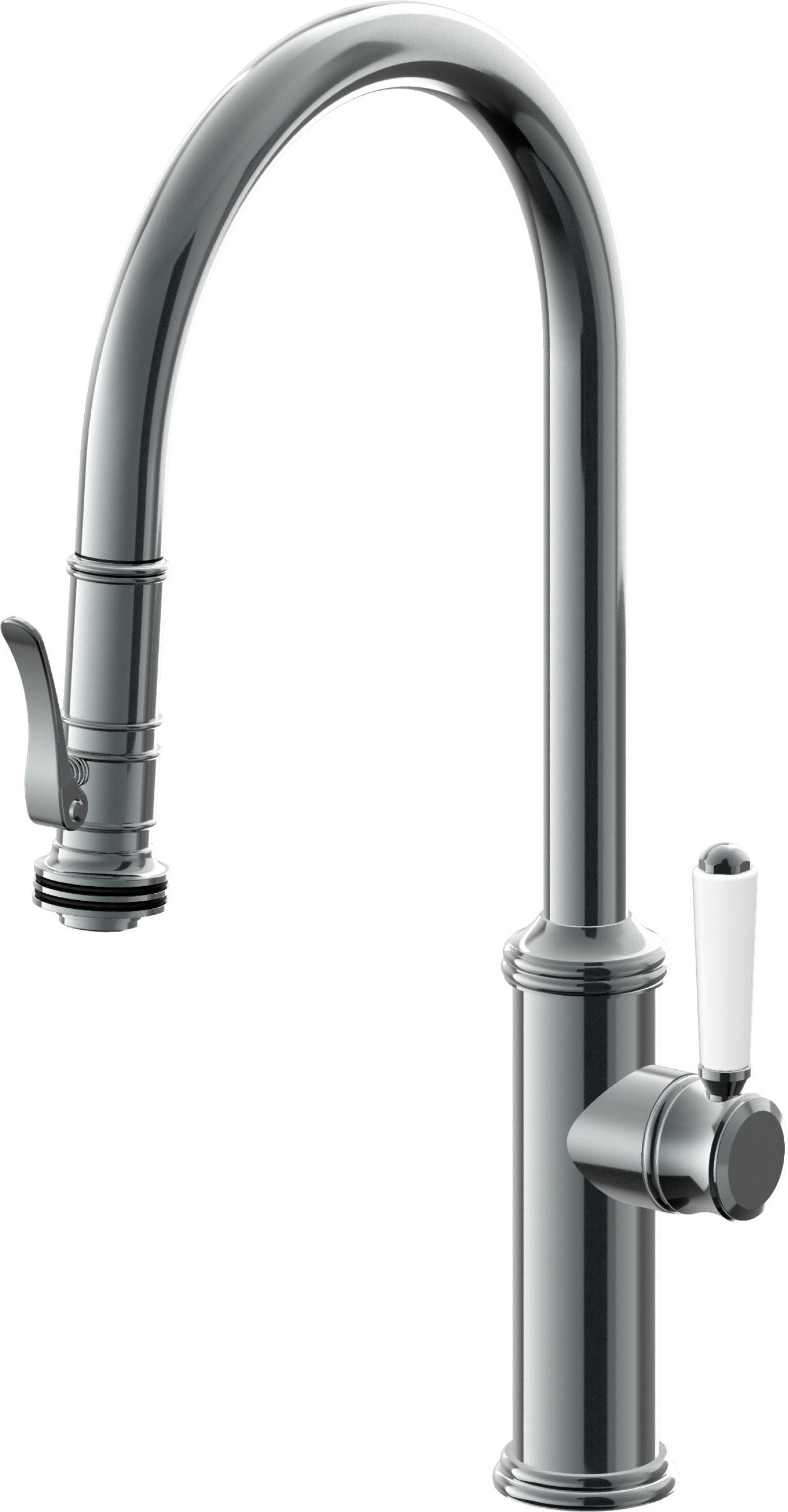 California Faucets Davoli Llave de Cocina Extraíble Tradicional - Surtidor Alto - Níquel Negro