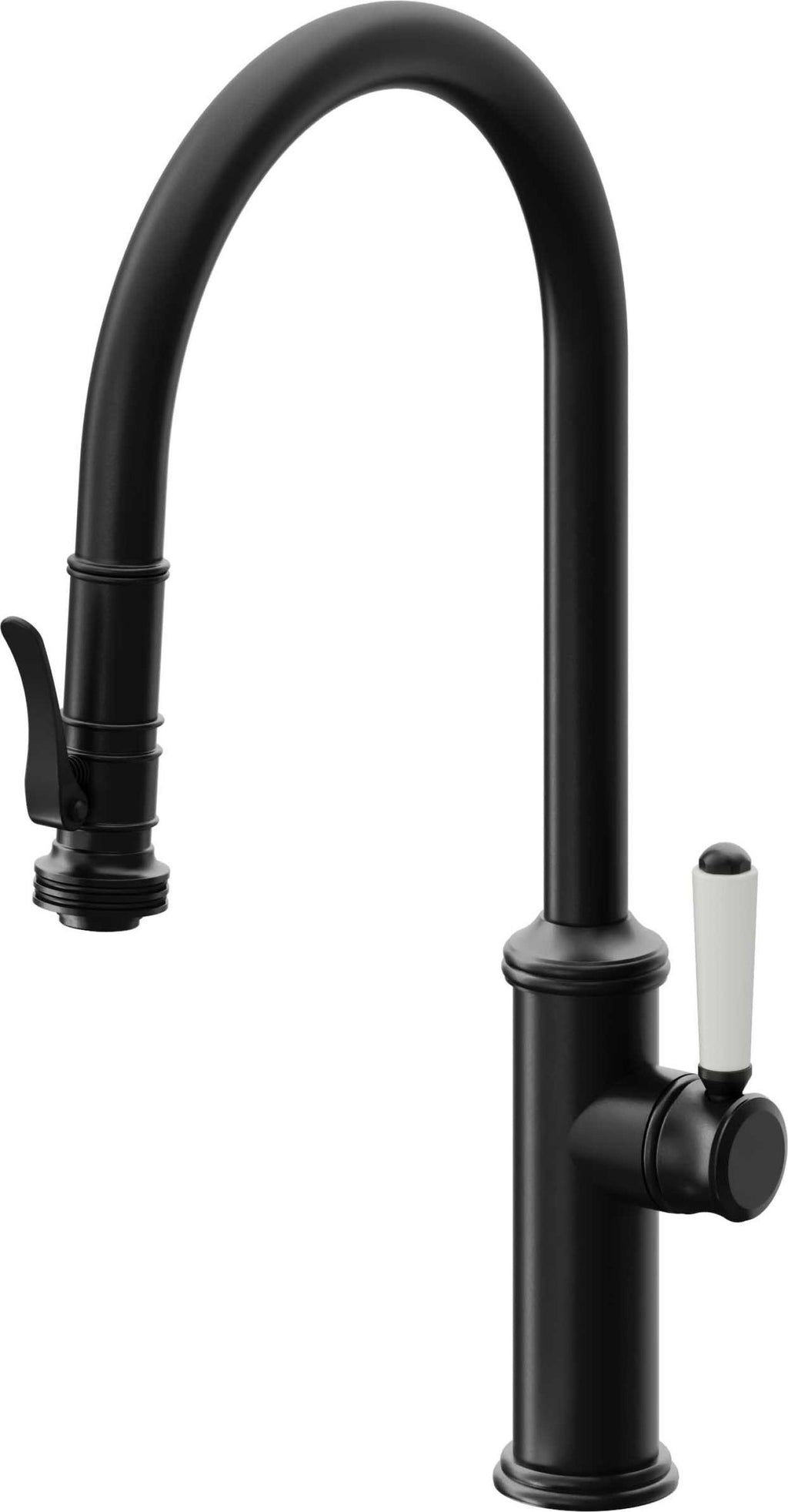 California Faucets Davoli Llave de Cocina Extraíble Tradicional - Surtidor Alto - Negro Mate
