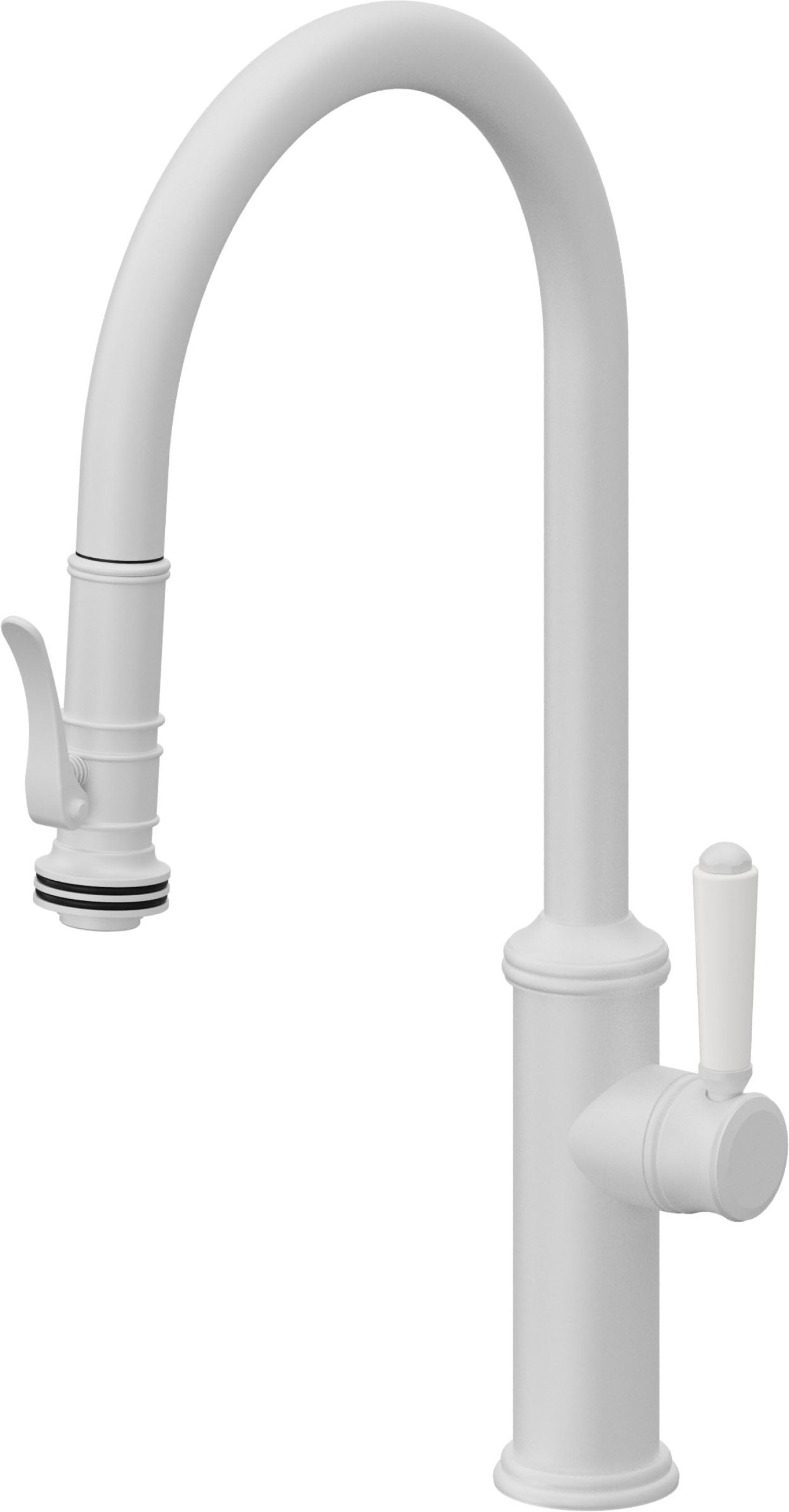 California Faucets Davoli Llave de Cocina Extraíble Tradicional - Surtidor Alto - Blanco Mate