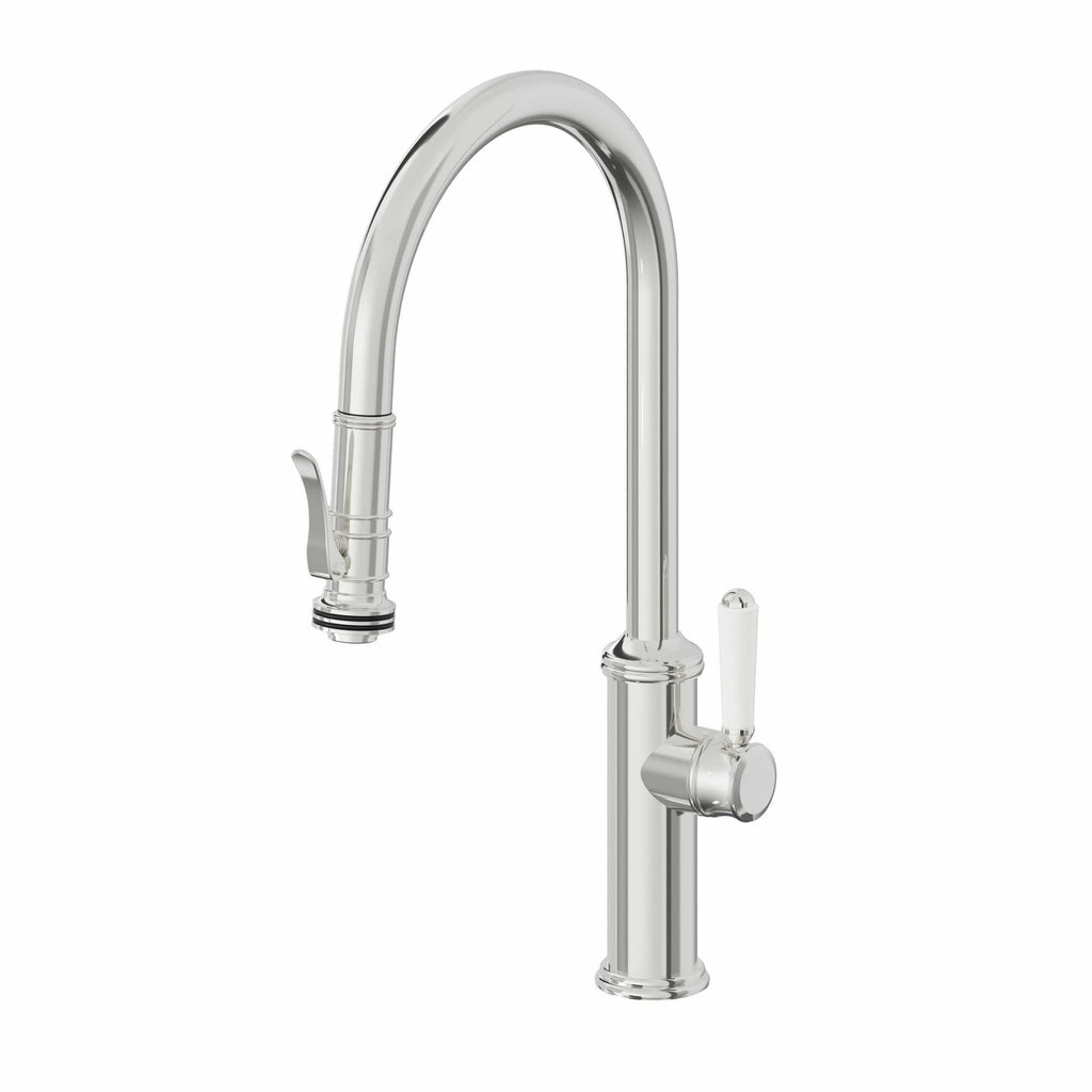 California Faucets Davoli Llave de Cocina Extraíble Tradicional - Surtidor Alto - Cromo Pulido