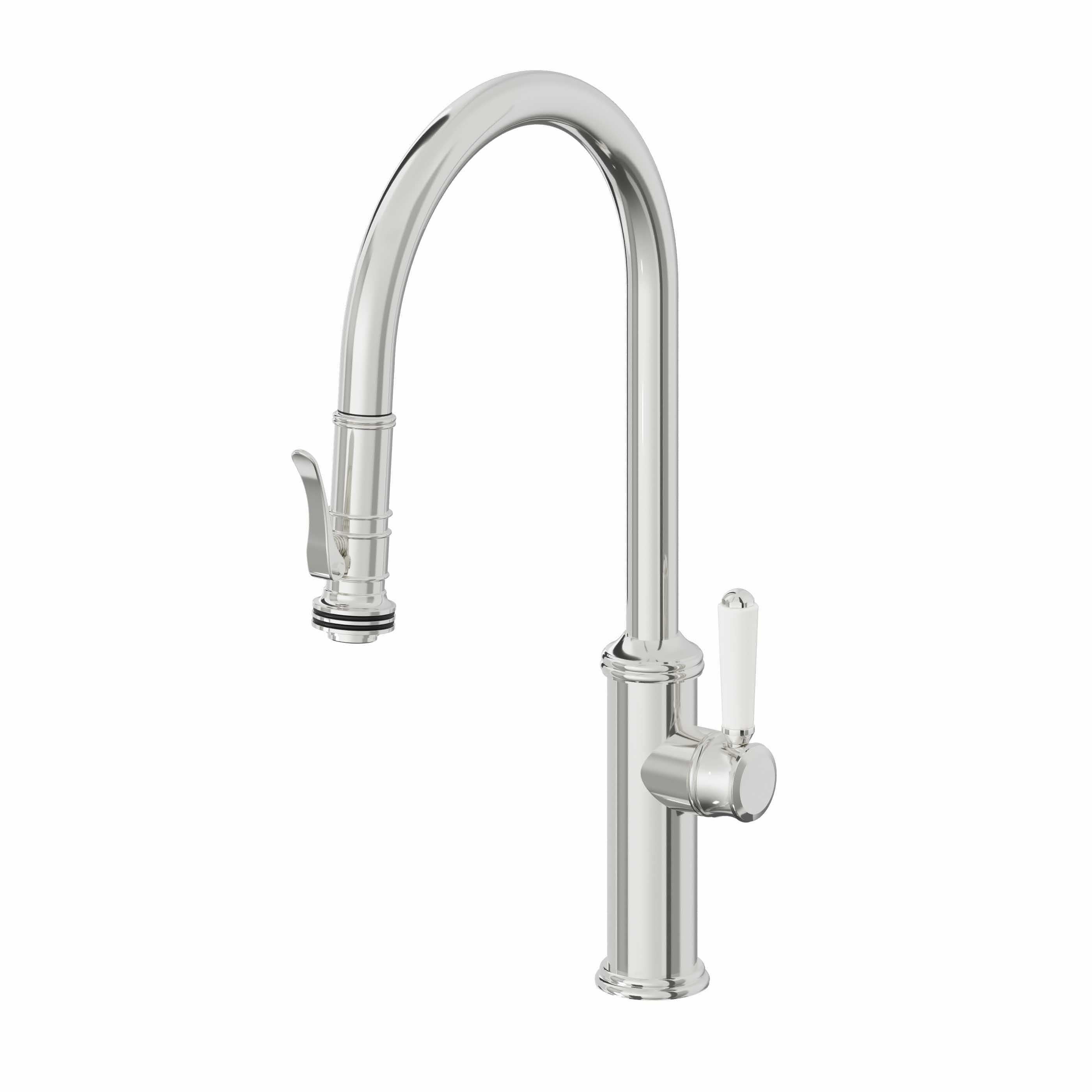 California Faucets Davoli Llave de Cocina Extraíble Tradicional - Surtidor Alto - Cromo Pulido