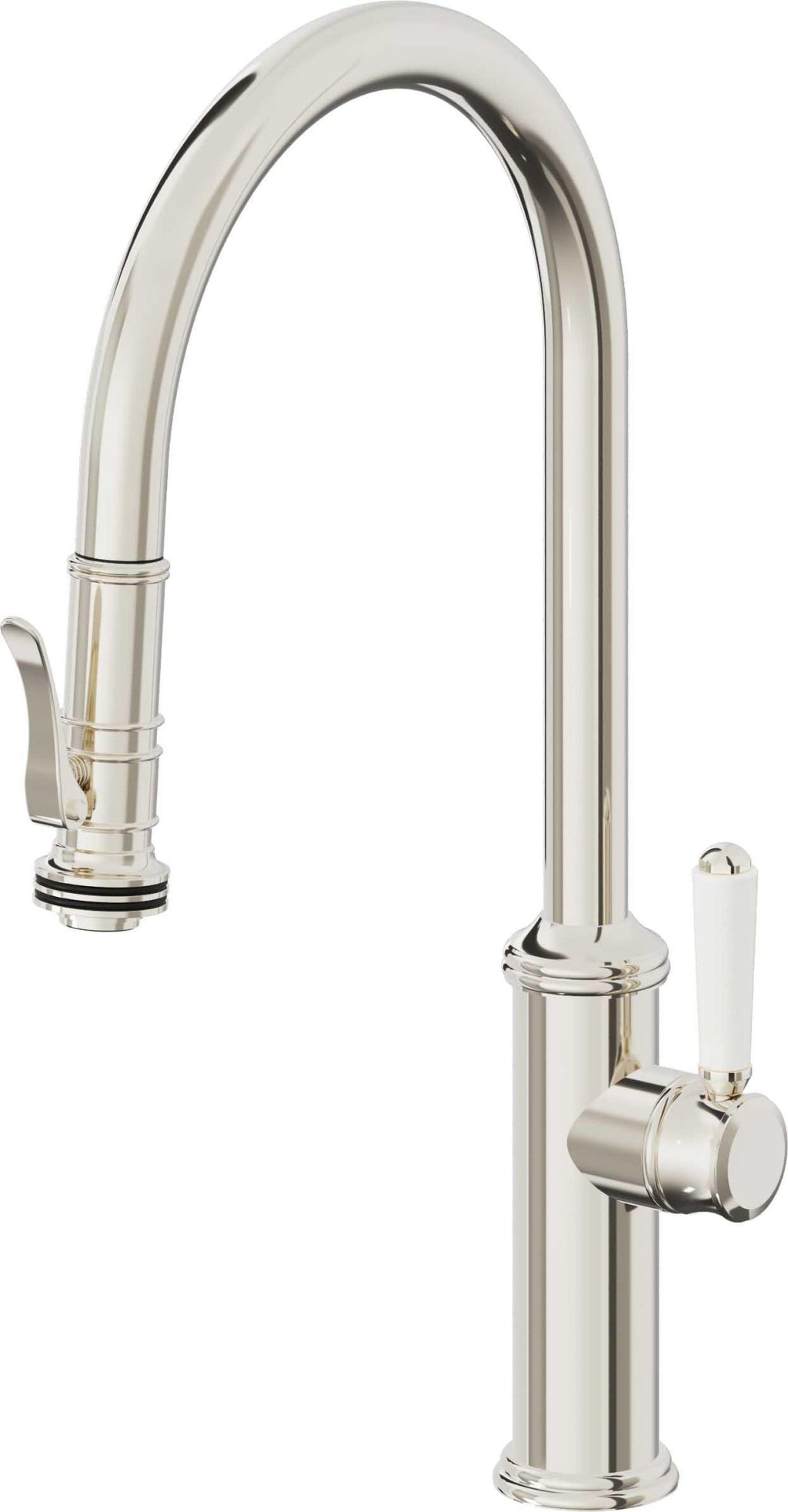 California Faucets Davoli Llave de Cocina Extraíble Tradicional - Surtidor Alto - Níquel Pulido