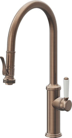 California Faucets Davoli Llave de Cocina Extraíble Tradicional - Surtidor Alto - Bronce Satinado