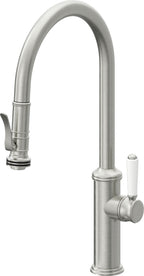 California Faucets Davoli Llave de Cocina Extraíble Tradicional - Surtidor Alto - Cromo Satinado