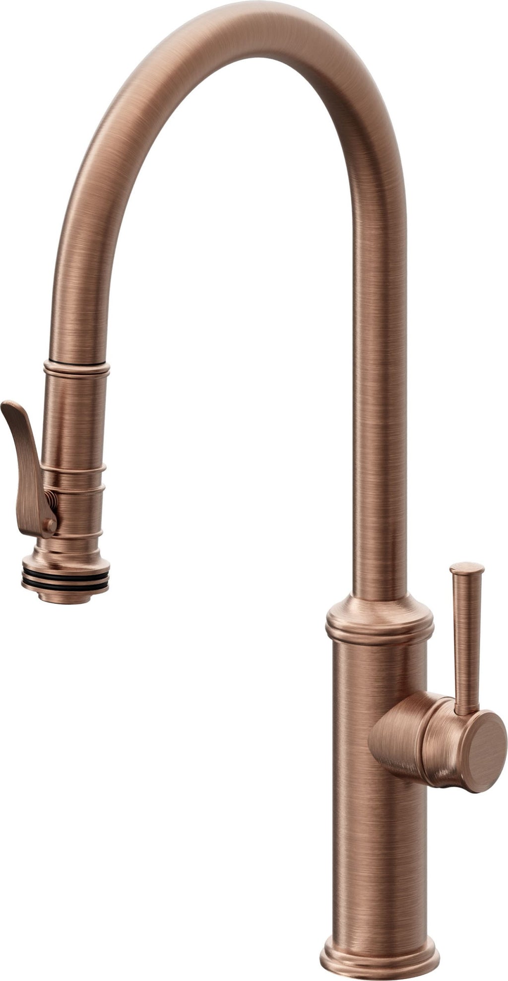 California Faucets Davoli Llave de Cocina Extraíble Tradicional - Surtidor Alto - Cobre Antiguo Mate