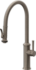 California Faucets Davoli Llave de Cocina Extraíble Tradicional - Surtidor Alto - Níquel Antiguo Mate