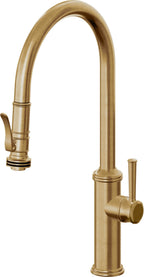 California Faucets Davoli Llave de Cocina Extraíble Tradicional - Surtidor Alto - Latón Bruñido