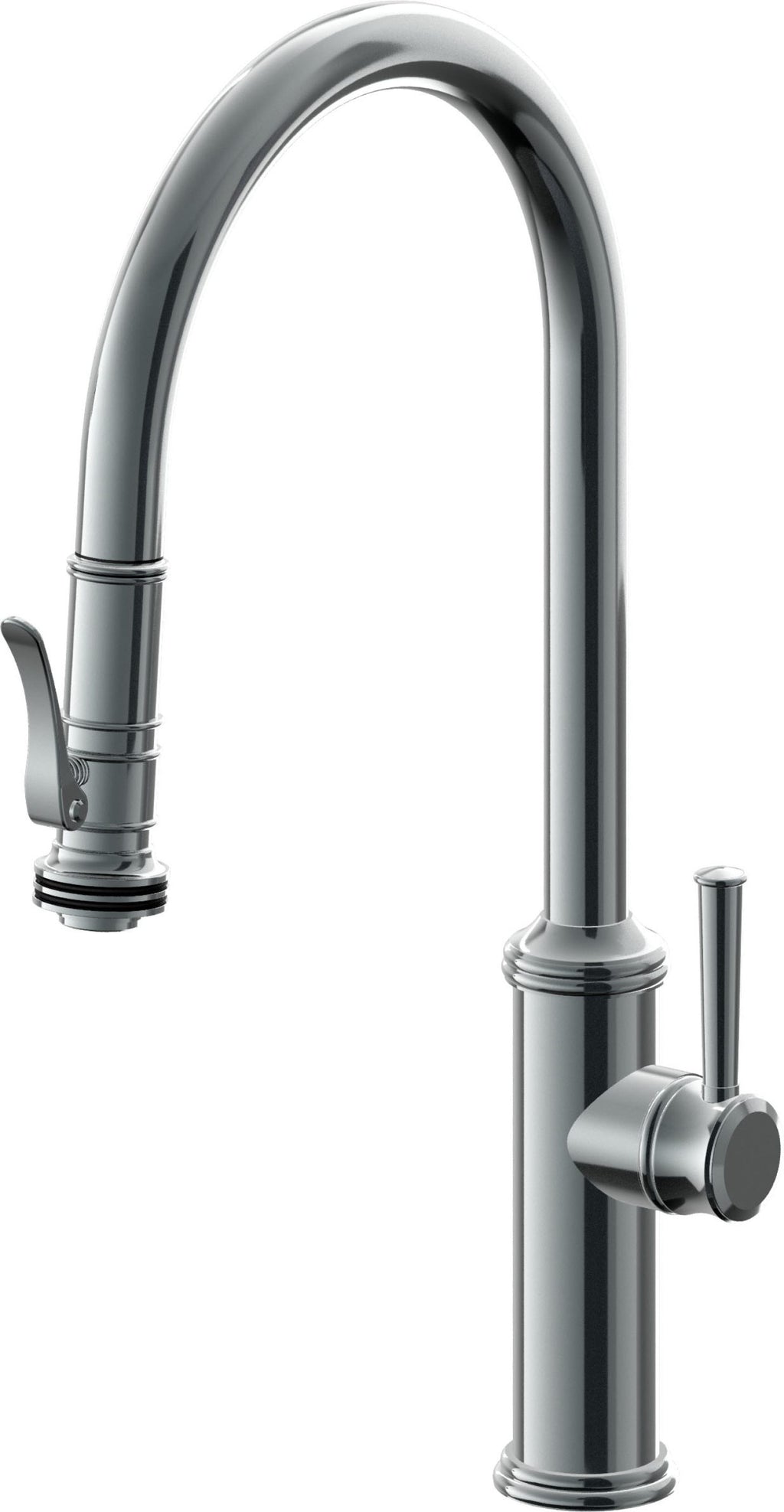 California Faucets Davoli Llave de Cocina Extraíble Tradicional - Surtidor Alto - Níquel Negro