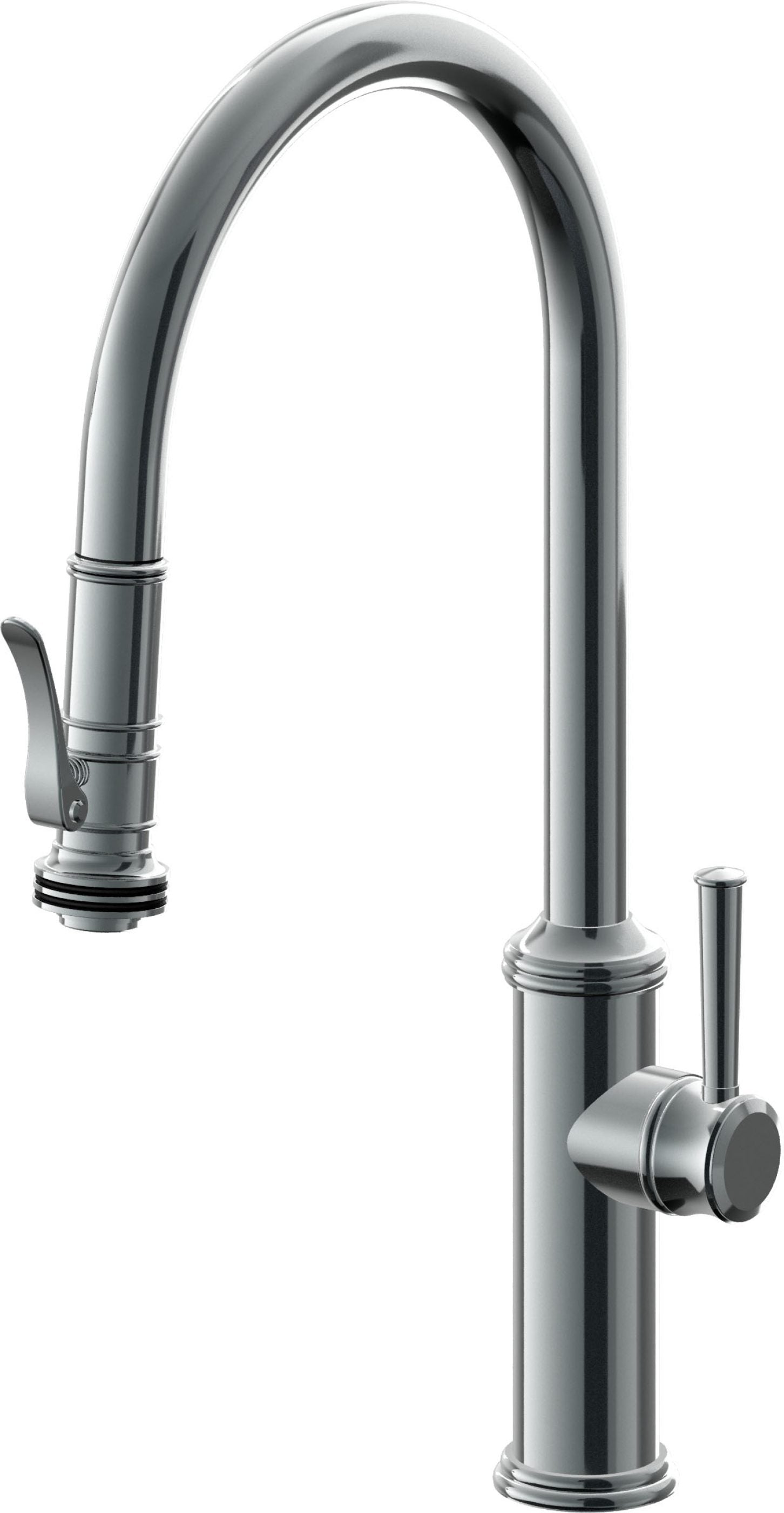 California Faucets Davoli Llave de Cocina Extraíble Tradicional - Surtidor Alto - Níquel Negro