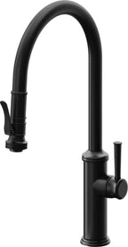 California Faucets Davoli Llave de Cocina Extraíble Tradicional - Surtidor Alto - Negro Mate