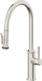 California Faucets Davoli Llave de Cocina Extraíble Tradicional - Surtidor Alto - Níquel Pulido