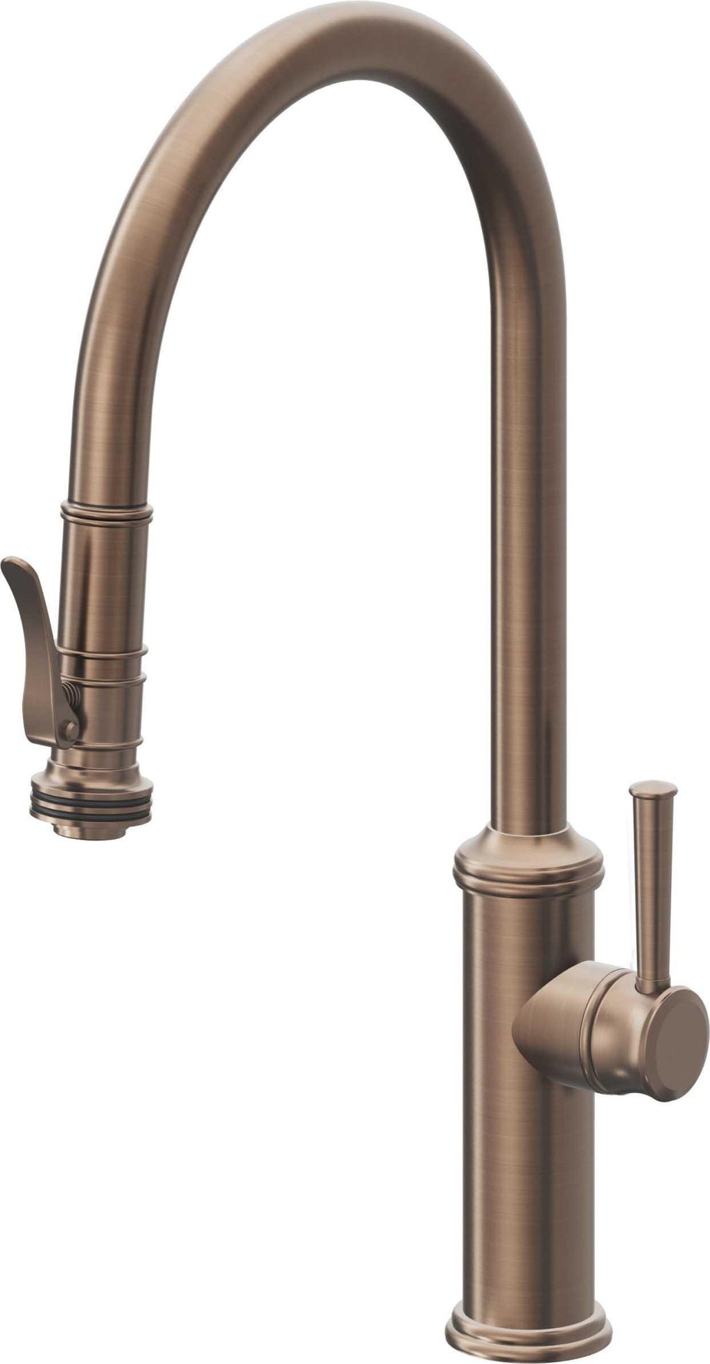California Faucets Davoli Llave de Cocina Extraíble Tradicional - Surtidor Alto - Bronce Satinado