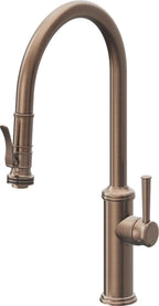 California Faucets Davoli Llave de Cocina Extraíble Tradicional - Surtidor Alto - Bronce Satinado