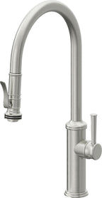 California Faucets Davoli Llave de Cocina Extraíble Tradicional - Surtidor Alto - Cromo Satinado