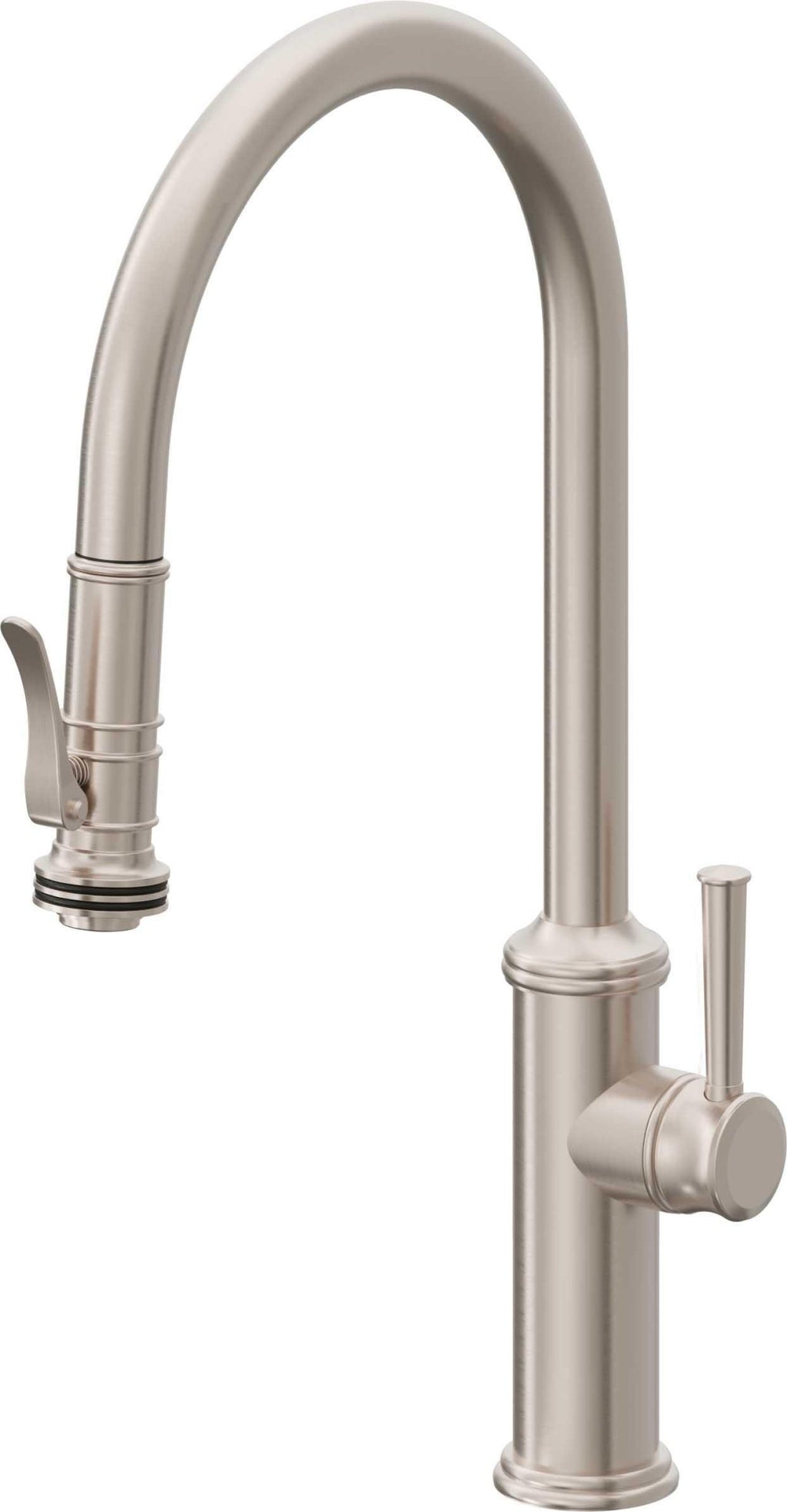 California Faucets Davoli Llave de Cocina Extraíble Tradicional - Surtidor Alto - Níquel Satinado