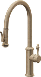 California Faucets Davoli Llave de Cocina Extraíble Tradicional - Surtidor Alto - Latón Antiguo Mate