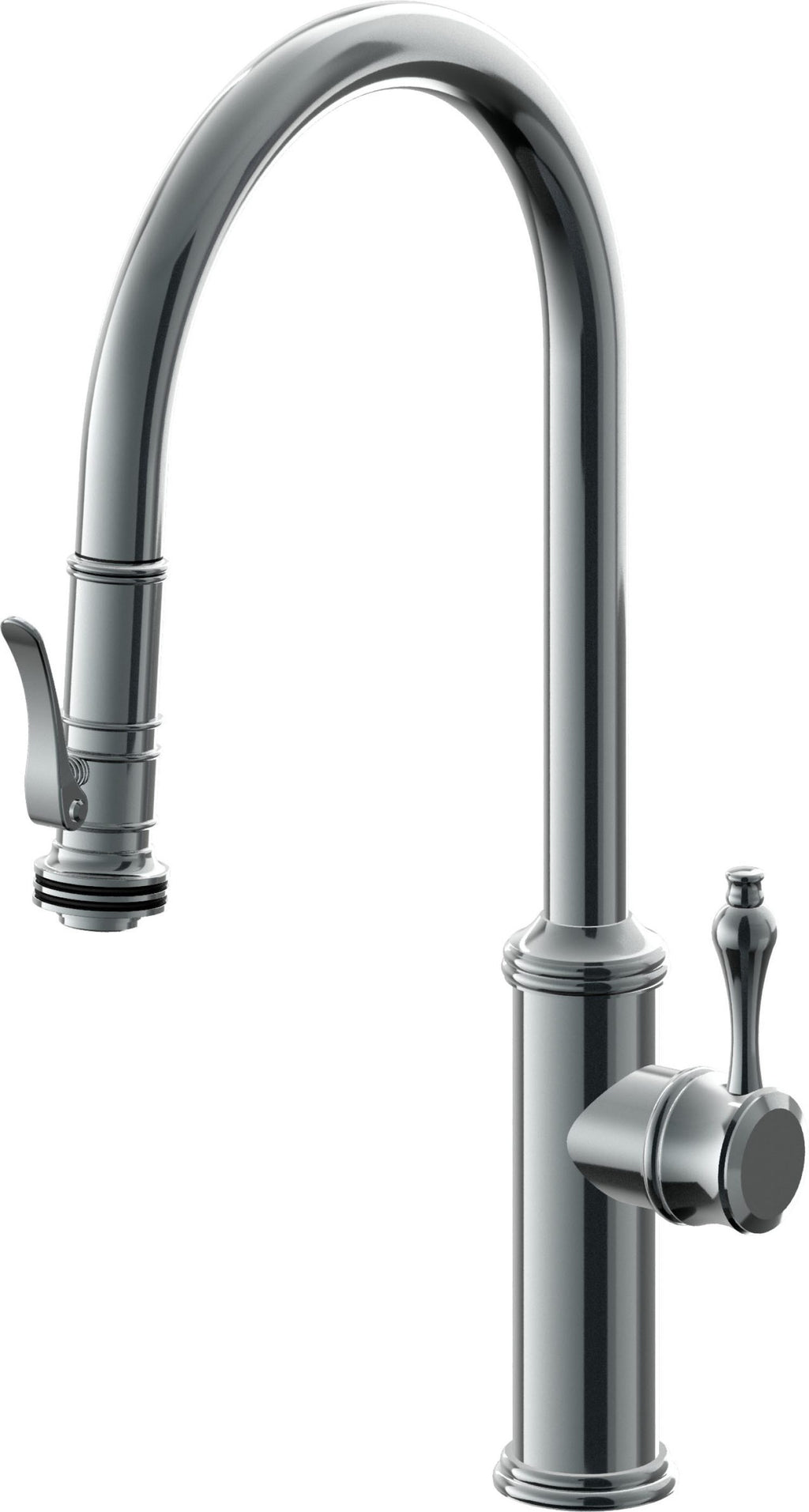 California Faucets Davoli Llave de Cocina Extraíble Tradicional - Surtidor Alto - Níquel Negro