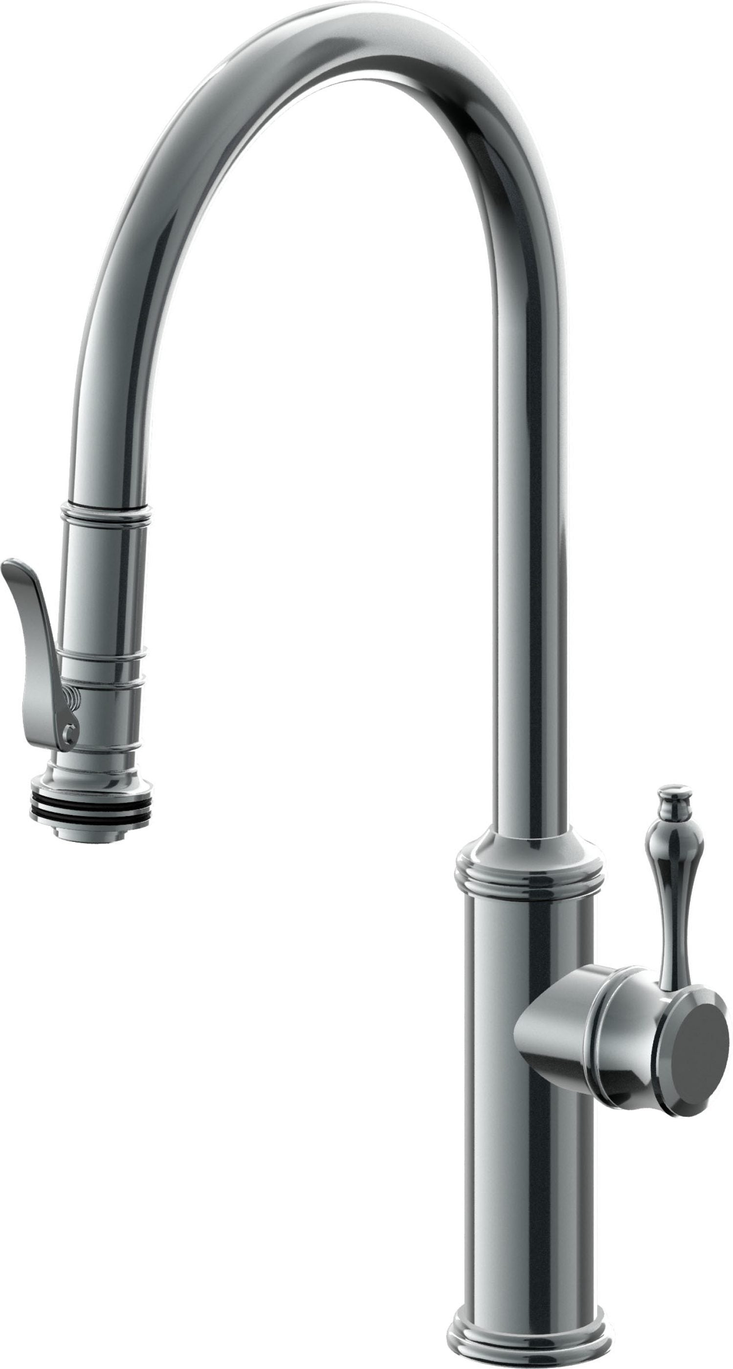 California Faucets Davoli Llave de Cocina Extraíble Tradicional - Surtidor Alto - Níquel Negro