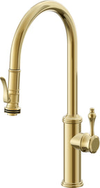 California Faucets Davoli Llave de Cocina Extraíble Tradicional - Surtidor Alto - Oro Pulido de por Vida