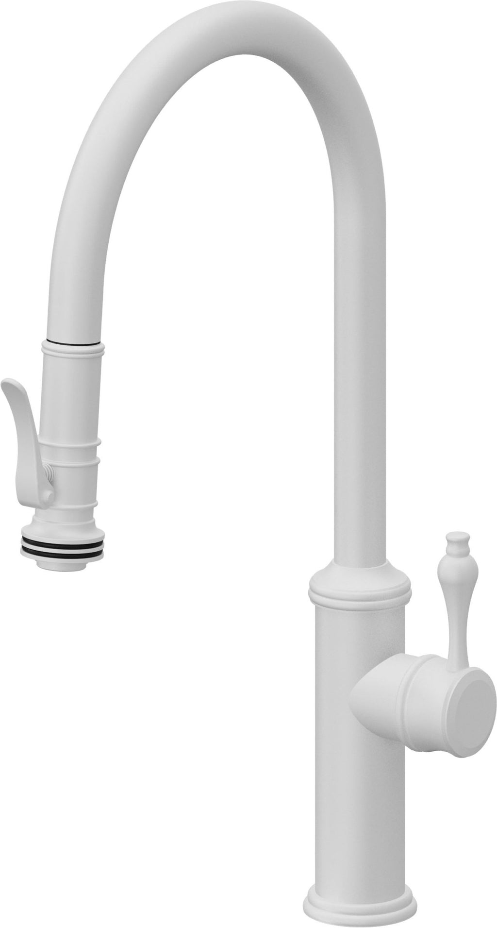 California Faucets Davoli Llave de Cocina Extraíble Tradicional - Surtidor Alto - Blanco Mate
