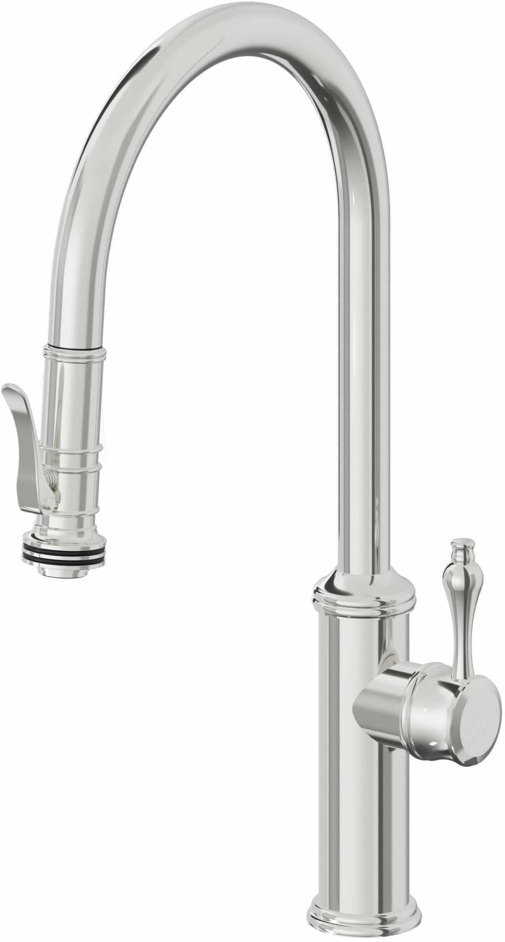 California Faucets Davoli Llave de Cocina Extraíble Tradicional - Surtidor Alto - Cromo Pulido