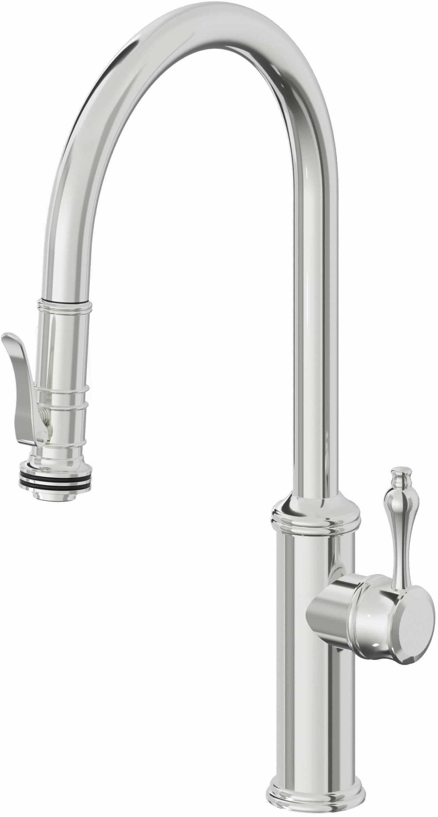 California Faucets Davoli Llave de Cocina Extraíble Tradicional - Surtidor Alto - Cromo Pulido
