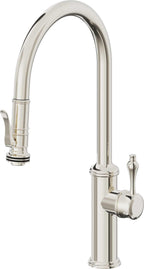 California Faucets Davoli Llave de Cocina Extraíble Tradicional - Surtidor Alto - Níquel Pulido