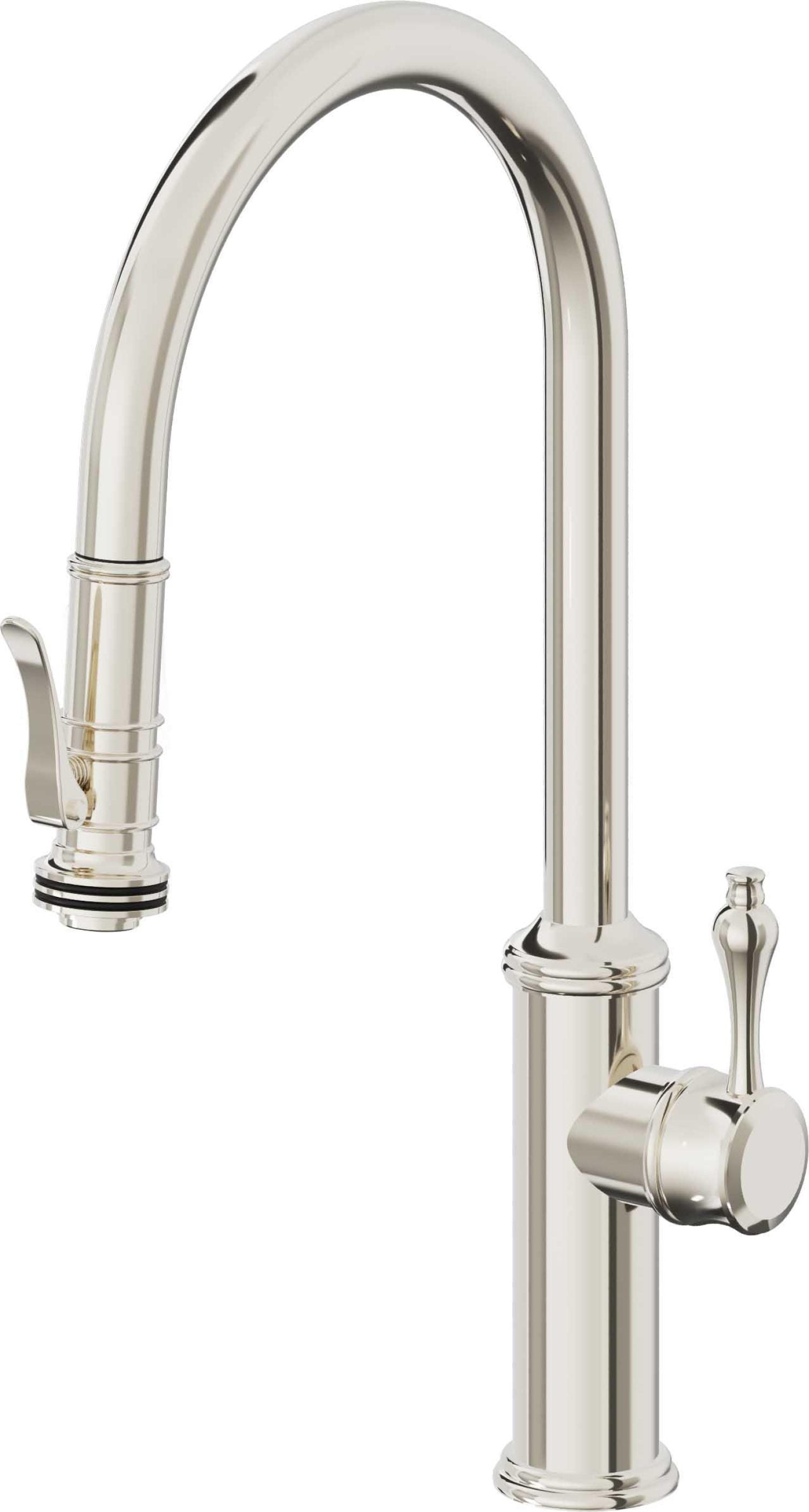 California Faucets Davoli Llave de Cocina Extraíble Tradicional - Surtidor Alto - Níquel Pulido