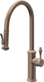 California Faucets Davoli Llave de Cocina Extraíble Tradicional - Surtidor Alto - Bronce Satinado