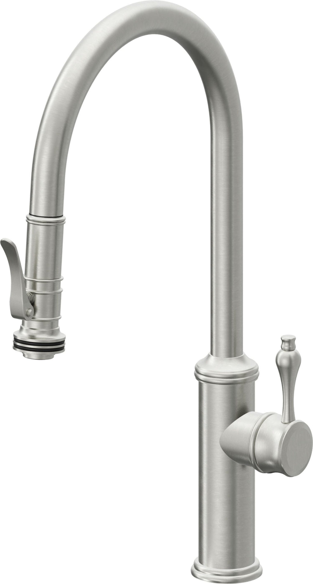 California Faucets Davoli Llave de Cocina Extraíble Tradicional - Surtidor Alto - Cromo Satinado