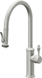 California Faucets Davoli Llave de Cocina Extraíble Tradicional - Surtidor Alto - Cromo Satinado