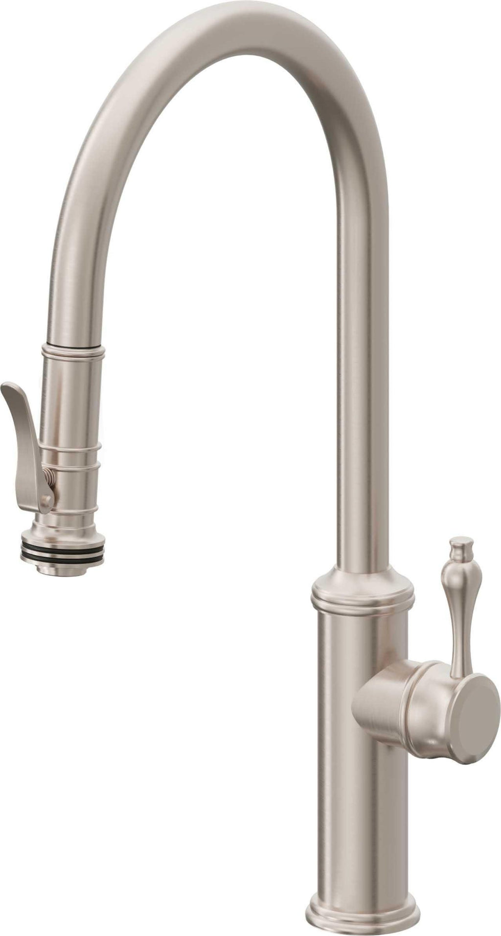 California Faucets Davoli Llave de Cocina Extraíble Tradicional - Surtidor Alto - Níquel Satinado