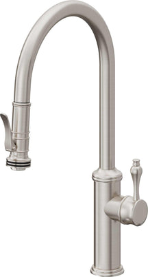 California Faucets Davoli Llave de Cocina Extraíble Tradicional - Surtidor Alto - Acero Inoxidable Ultra