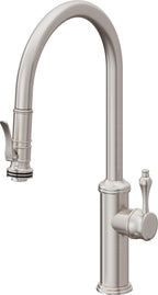 California Faucets Davoli Llave de Cocina Extraíble Tradicional - Surtidor Alto - Squeeze — Acero Inoxidable Ultra / Serie 61