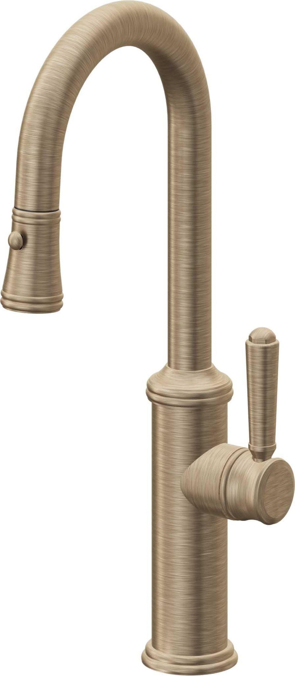 California Faucets Davoli Llave Extraíble Tradicional para Bar/Preparación - Latón Antiguo Mate